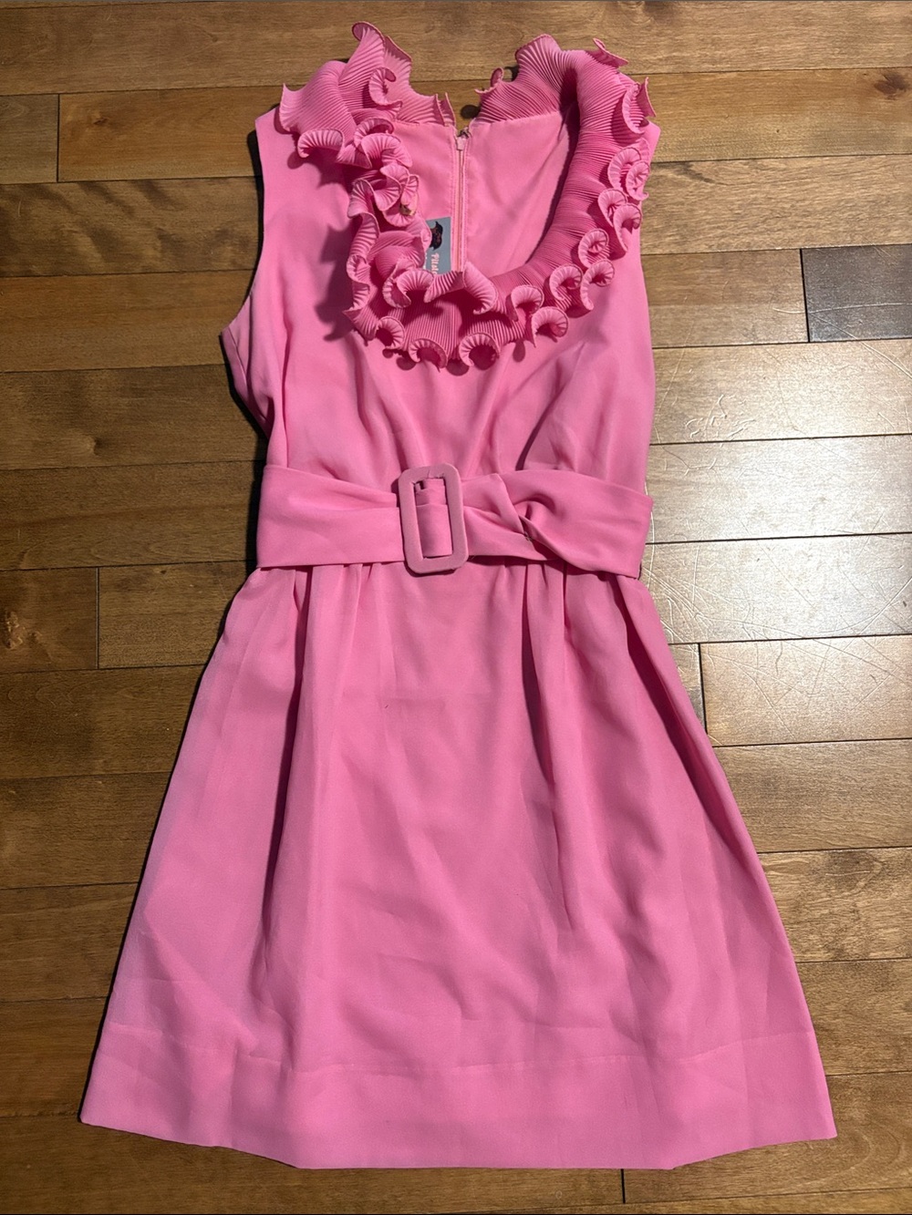 Vintage Pink Dress with Ruffle Collar | Union Made